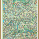 Учебная карта "Центральная Россия. Физическая карта" 100х140