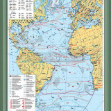 Учебная карта "Атлантический океан. Комплексная карта" 70х100