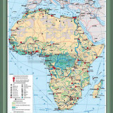 Учебная карта "Африка. Хозяйственная деятельность населения" 70х100