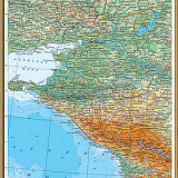Учебная карта "Юг Европейской части России. Физическая" 100х140