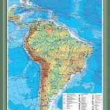 Учебная карта "Южная Америка. Физическая карта" 70х100