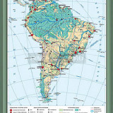 Учебная карта "Южная Америка. Хозяйственная деятельность населения" 70х100