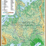 Учебная карта "Восточно-Европейская (Русская) равнина. Физическая карта" 100х140
