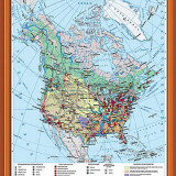 Учебная карта "Государства Северной Америки. Социально-экономическая карта" 70х100