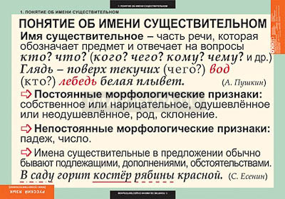 Таблицы демонстрационные &quot;Русский язык. Имя существительное&quot; 