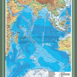 Учебная карта "Индийский океан. Физическая карта" 70х100