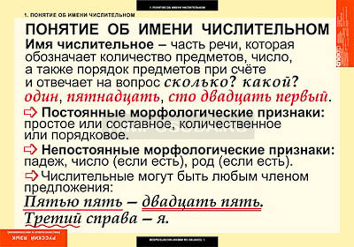 Таблицы демонстрационные &quot;Русский язык. Числительное и местоимение&quot; 