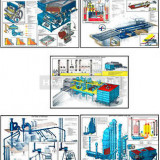 Плакаты ПРОФТЕХ "Агрегаты и комплексы для обработки продовольст. зерна" (30 пл, винил, 70х100)