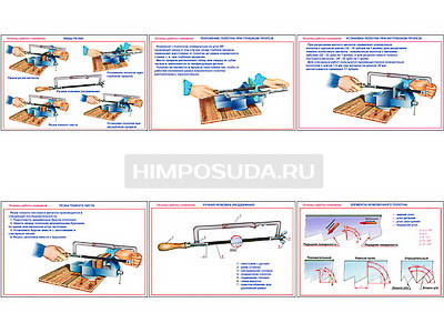 Плакаты ПРОФТЕХ &quot;Основы работы ножовкой&quot; (6 пл, винил, 70х100) 