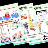 Комплект таблиц по физике "Механика-2. Законы сохранения. Колебания и волны" (8 табл., ф. А1, лам.)