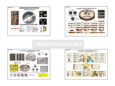 Плакаты ПРОФТЕХ &quot;Алмазные и эльборовые шлифовальные круги&quot; (4 пл, винил, 70х100) 