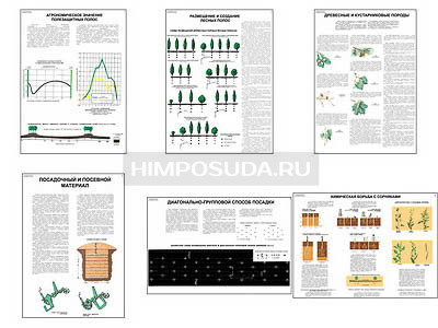 Плакаты ПРОФТЕХ &quot;Полезащитные лесные полосы&quot; (6 пл, винил, 70х100) 