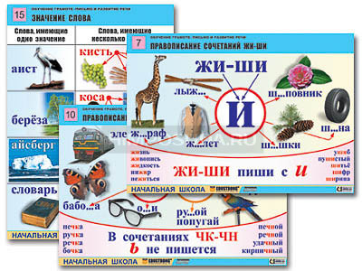 Комплект таблиц для начальная школа &quot;Обучение грамоте. Письмо и развитие речи&quot; (16 таб., А1, лам.) 
