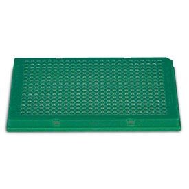 Планшет Hard-Shell 384-луночный, зеленый, с бесцветными лунками 