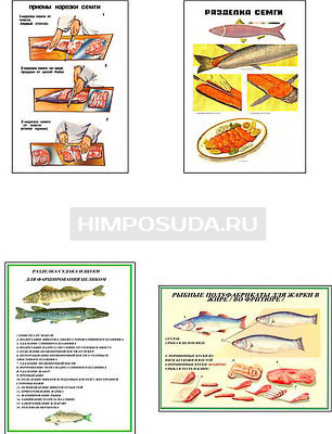 Плакаты ПРОФТЕХ &quot;Разделка и обработка рыбной продукции&quot; (8 пл, винил, 70х100) 