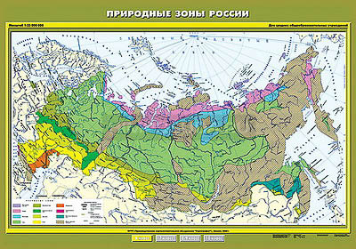 Учебная карта &quot;Природные зоны России&quot; 100х140 
