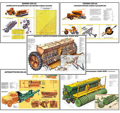 Плакаты ПРОФТЕХ &quot;Зерновые сеялки &quot;. Часть 2 (20 пл, винил, 70х100) 