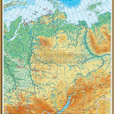 Учебная карта "Восточная Сибирь. Физическая карта" 100х140
