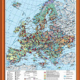 Учебная карта "Государства Зарубежной Европы. Социально-экономическая карта" 70х100