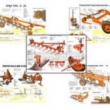 Плакаты ПРОФТЕХ "Сельскохозяйственные машины для обработки грунта" (33 пл, винил, 70х100)