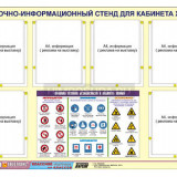 Стенд информационный ЭДУСТЕНД "Правила техники безопасности в кабинете химии" (80х110, 6 карманов)