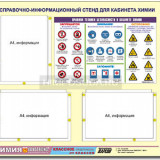 Стенд информационный ЭДУСТЕНД "Правила техники безопасности в кабинете химии" (75х70, 3 кармана)