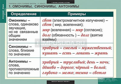 Таблицы демонстрационные &quot;Русский язык 11 класс.&quot; 