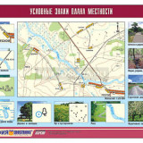 Таблица демонстрационная "Условные знаки плана местности" (винил 100x140)