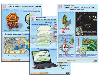 Комплект таблиц по географии раздататочный &quot;Изображение Земли&quot; (цвет., лам., А4, 8 шт.) 
