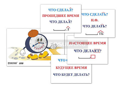 Модель-аппликация &quot;Неопределенная форма глагола. Три времени глагола&quot; (лам.) 