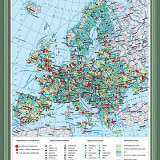Учебная карта "Зарубежная Европа. Хозяйственная деятельность населения" 70х100