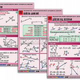 Комплект таблиц по геометрии "Планиметрия. Преобразования фигур. Координаты. Векторы" (10 т, А1, лам)